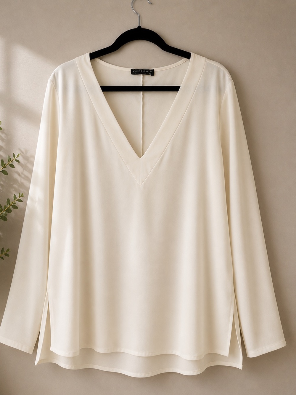 Pink Clove Cream V-Neck Blouse